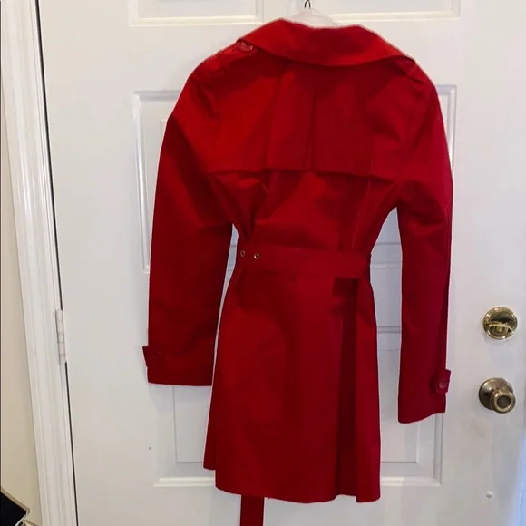 Women's Red Trench Coat - Picture 3 of 3